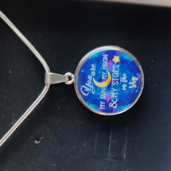 Necklace With Chain - you are my sun my moon and my stars in the sky quote - Picture 3 of 6